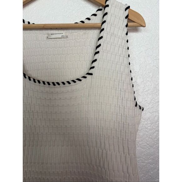 Anthropologie The Aimee Slim Ribbed Knit Midi Dress in White Size XL - Picture 6 of 12